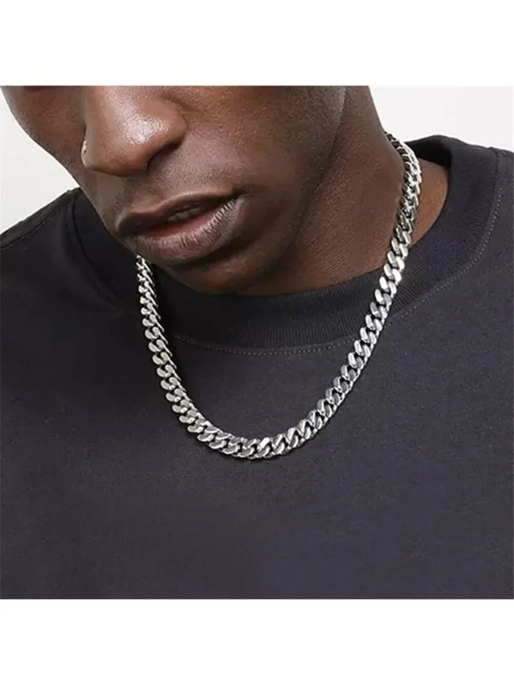 Men's 9mm Cuban Link Chain Miami Stainless Steel No Tarnish